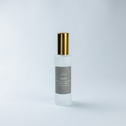 Nomdori Drift 100ml room spray in Rock Salt & Driftwood, luxury home fragrance UK